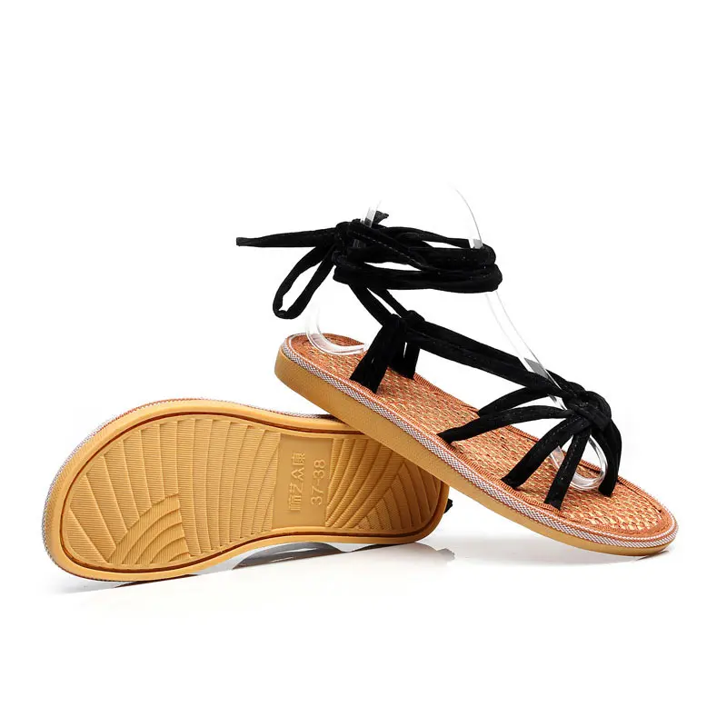 

Новый стиль, шелковые туфли с пальмами, дышащие женские сандалии, впитывающие пот