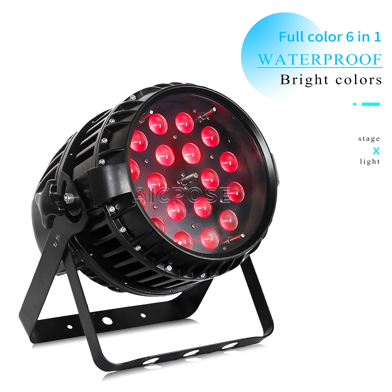 

18x12W RGBW/18x18W RGBWA+UV 6 in 1 LED Par Light IP65 Waterproof Zoom Stage Light DMX Control DJ Disco Equipment Stage Lighting