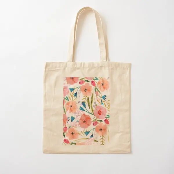 

Floral Dance Cotton Canvas Bag Tote Unisex Designer Foldable Grocery Shoulder Bag Travel Women Ladies Shopper Fashion Printed
