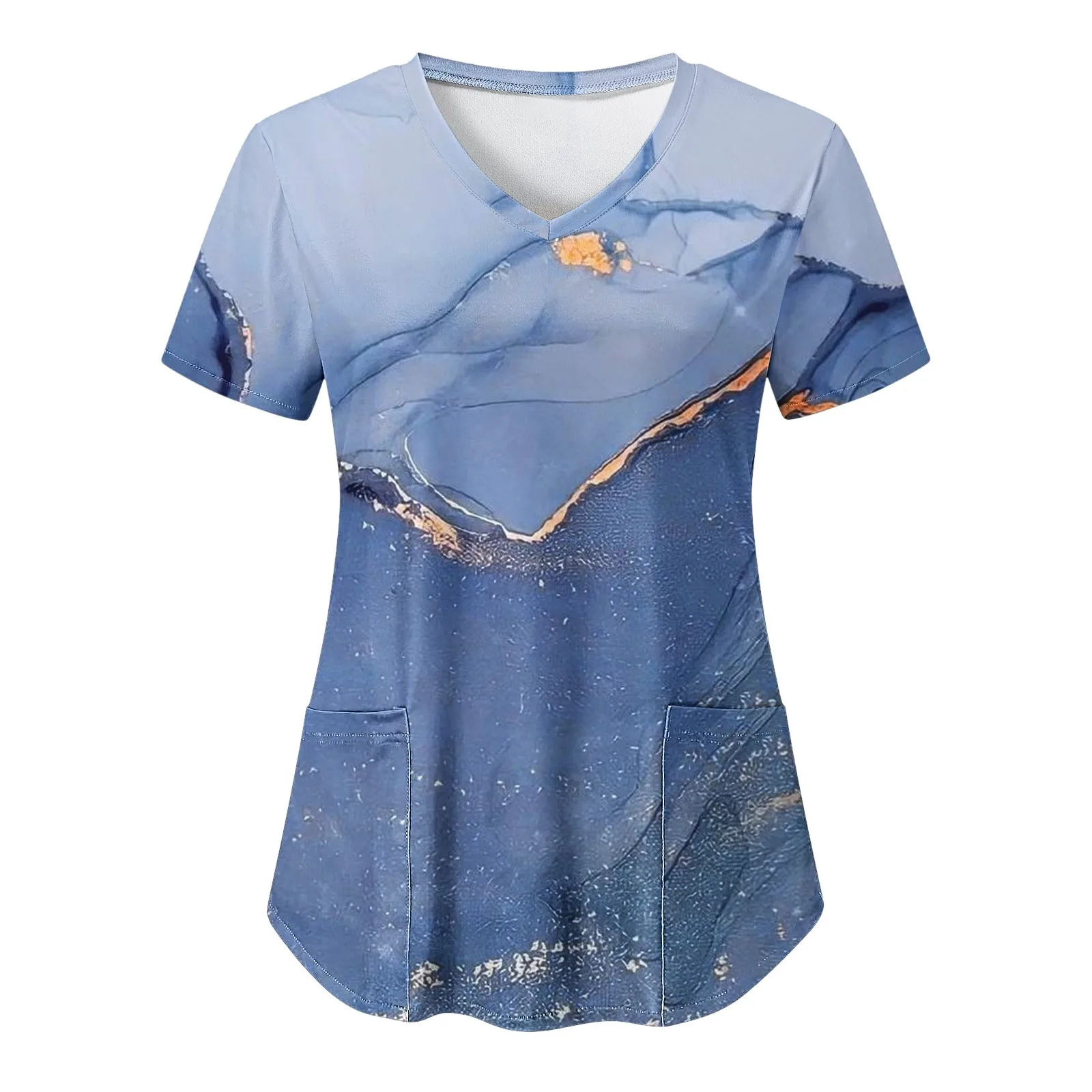 

Женская рабочая форма с коротким рукавом и V-образным вырезом