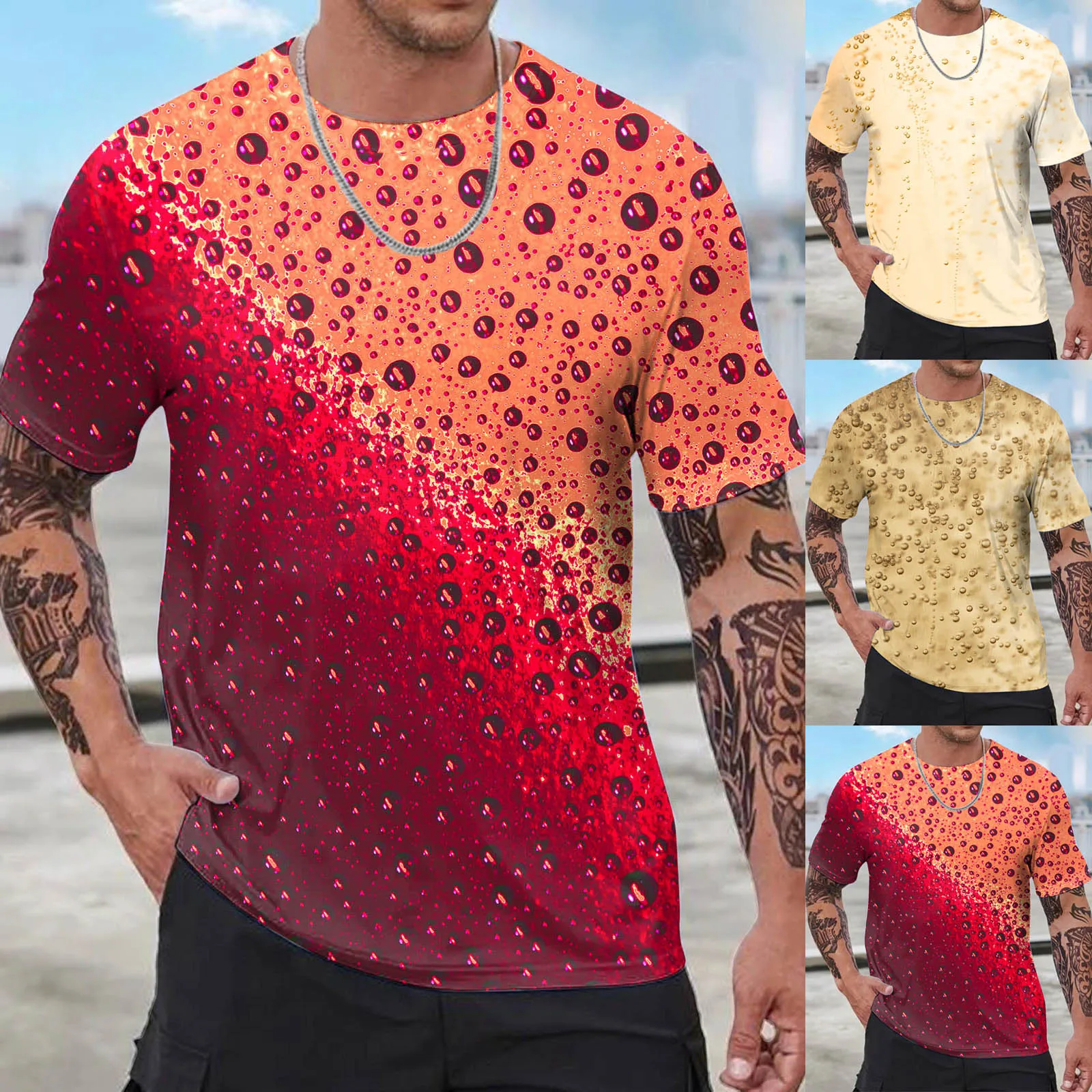 

Men Fashion Spring Summer Casual Short Sleeve O Neck Printed T Shirts Top Blouse shirt Pullover