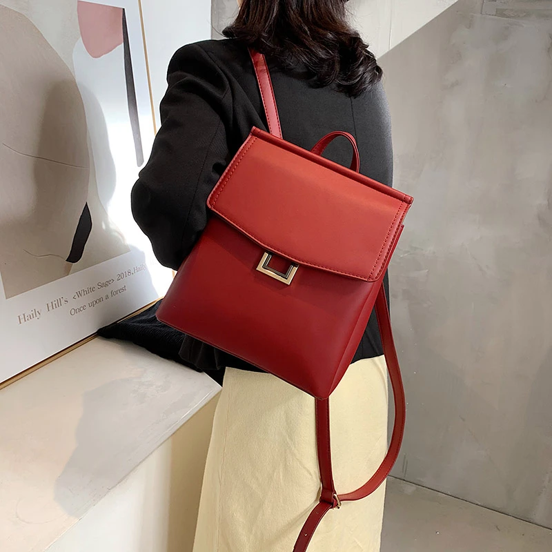 

Fashion Pu Leather Women's Backpack Daily Use White Summer Backbag College Student 2022 Trend Designer Female Bags Free Shipping