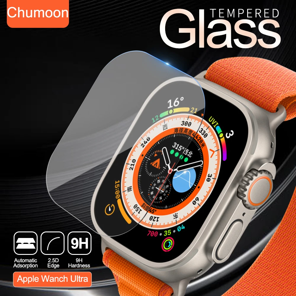 

Tempered Glass for Apple Watch Ultra 49mm Screen Protector Anti-Scratch for Smartwatch Apple Watch 8 Pro 49mm HD Glass Protectiv