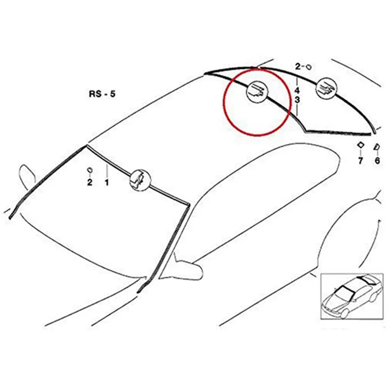 Уплотнение верхней панели лобового стекла автомобиля 51318159785 для BMW E39 5-Series 525I 528I