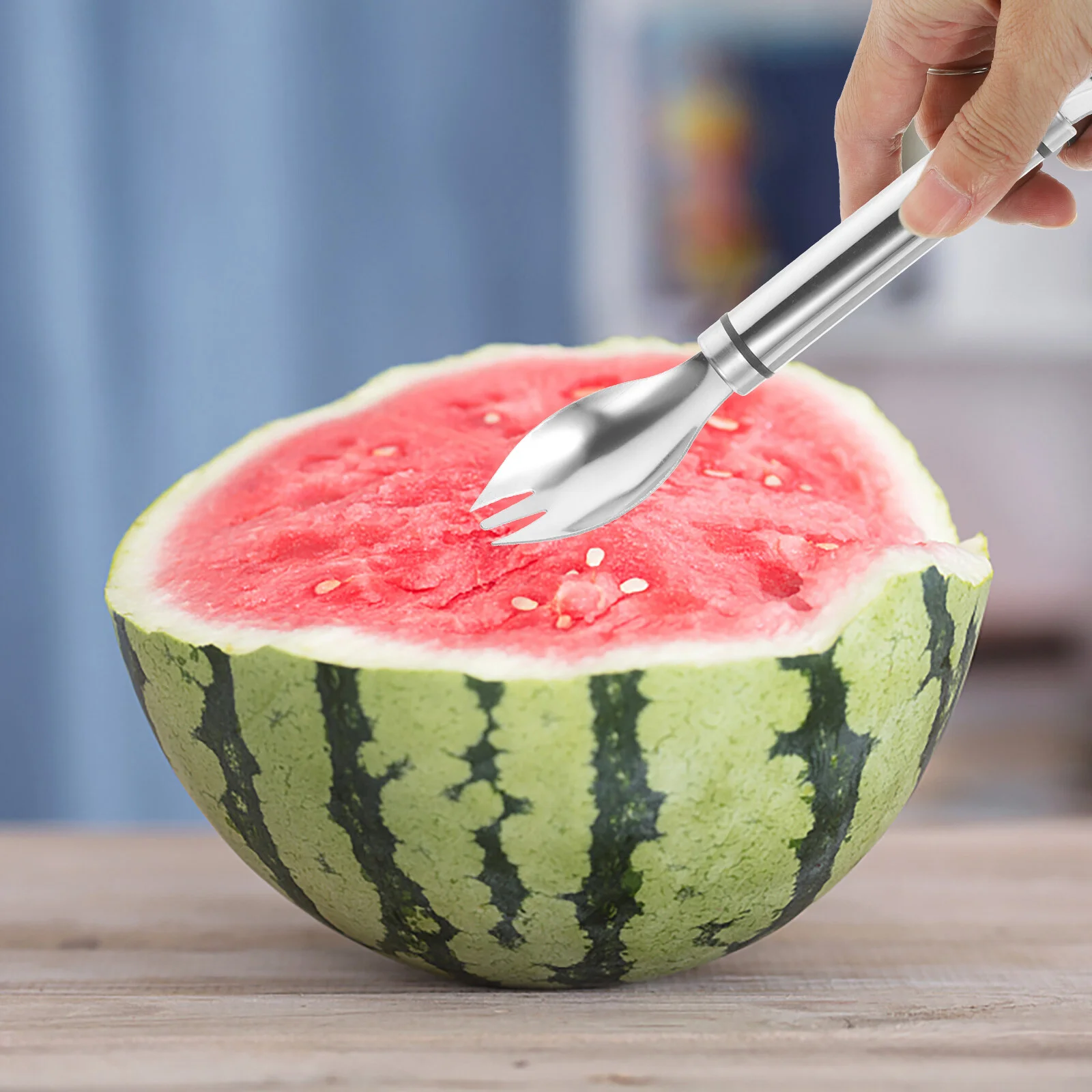 

2 Pcs Metal Forks Watermelon Tool Stainless Steel Fruit Slicer Pieces Slicing