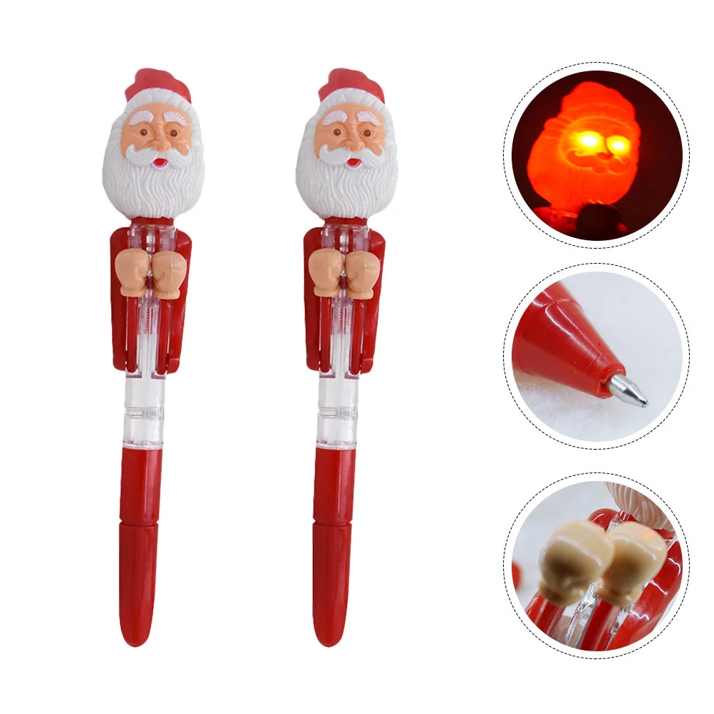 

Red Glowable Santa Ballpoint Pen School Student Gifts Christmas Party Supplies Bulk Red Ink Supplies Creative Christmas Gifts