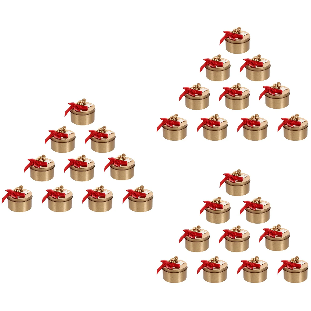 

30 Pcs Empty Box Gift Container Bowknot Package Metal Can Lid Tin Wedding Supplies Polyester Holder Canisters Lids