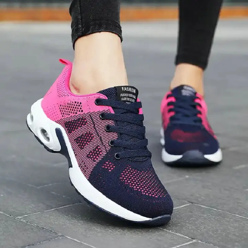813 New style Casual Comfortable Knitting Fabric sport shoes for women Breathable Shoe last Ladies Shoes Style Zapatos De Mujere