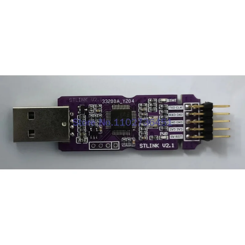 Фото Отладочная плата ST-LINK V2.1 для программирования и прошивки STM32 с последовательным портом №1