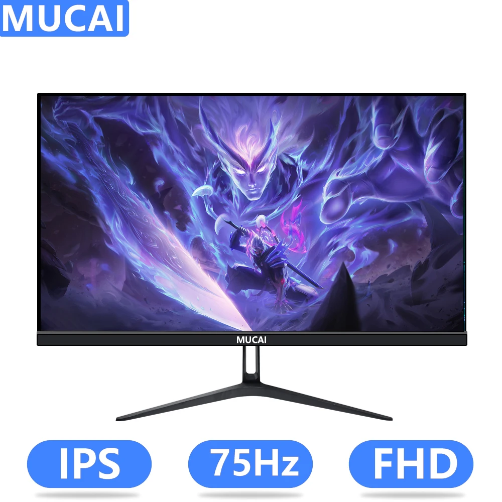 

MUCAI N270E 27 Inch Monitor IPS Display Desktop LED Gamer 75Hz Computer FHD Screen Not Curved VGA/HDMI-compatible/1920*1080