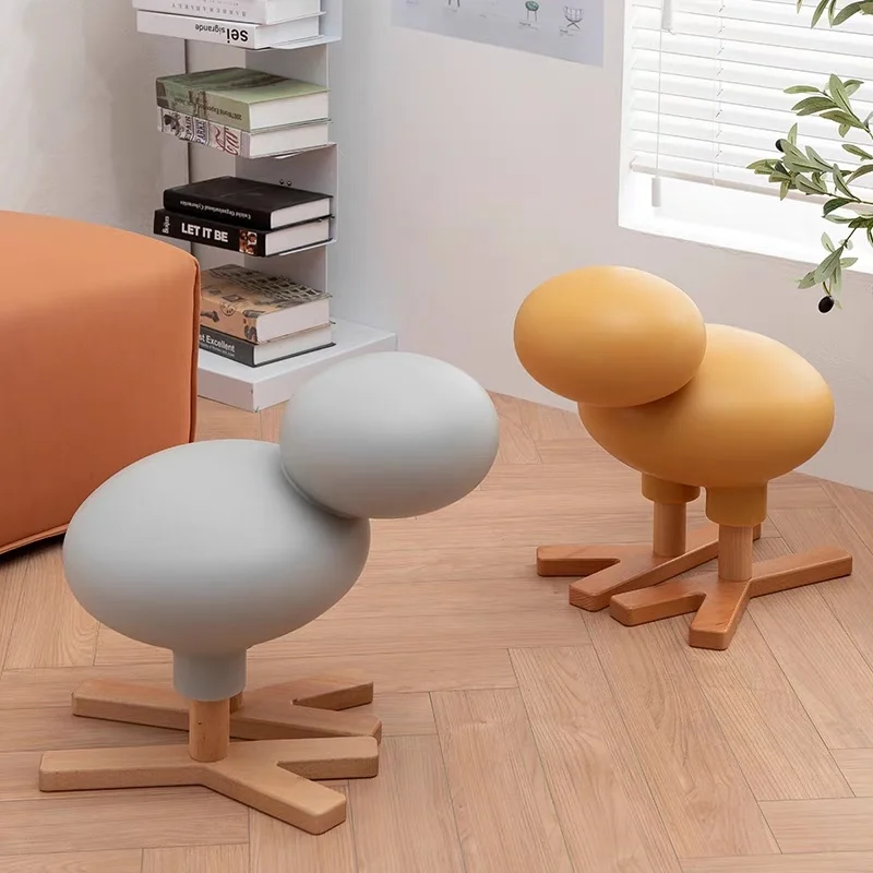 

Creative Nordic Children's Plastic Chair Wooden Room Decoration Bird Shaped Toy Grey Yellow Red Assemble Stool