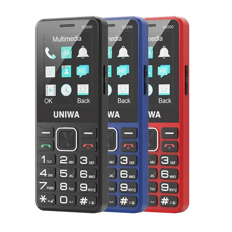 UNIWA V2000 4G телефон двойной экран 0 3 МП камера большая кнопка FM-радио клавиатура 1700