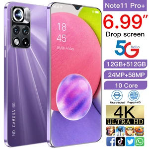 global version note 11 pro 6 99inch smartphone full screen 6800mah 10 core 2458mp 12512gb dual sim cellphone celular 5g phone free global shipping