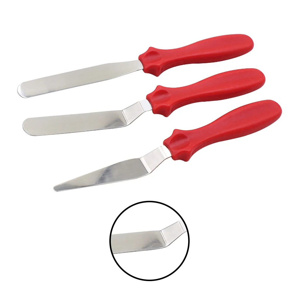 Нержавеющая сталь Гладкий скребок палитра нож набор из 3