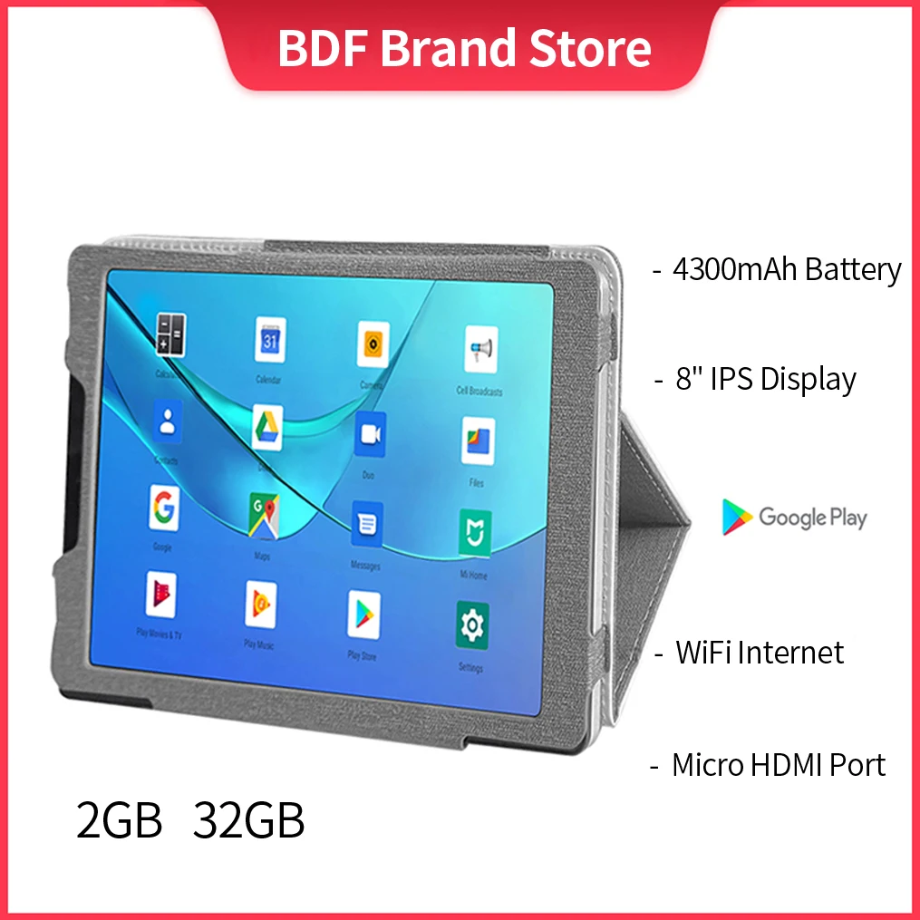 BDF 8-дюймовый планшет Android с поддержкой микро HDMI 6 система WiFi версия 2 ГБ 32 Bluetooth -