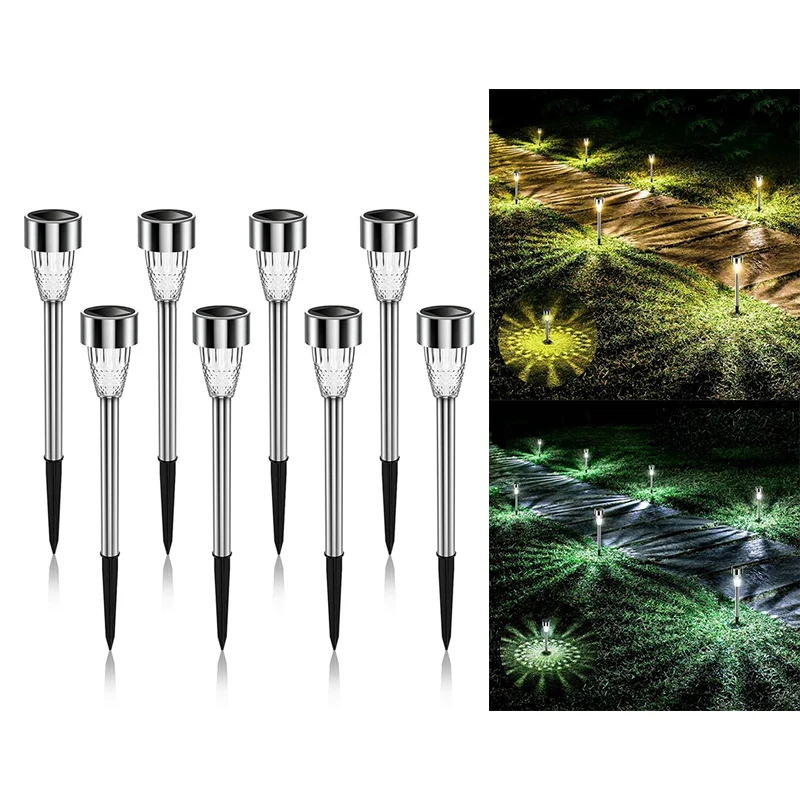 

Ultra Bright Solar Lights Outdoor Waterproof 8 Pack, Solar Outdoor Lights Auto On/Off, LED Garden Lights