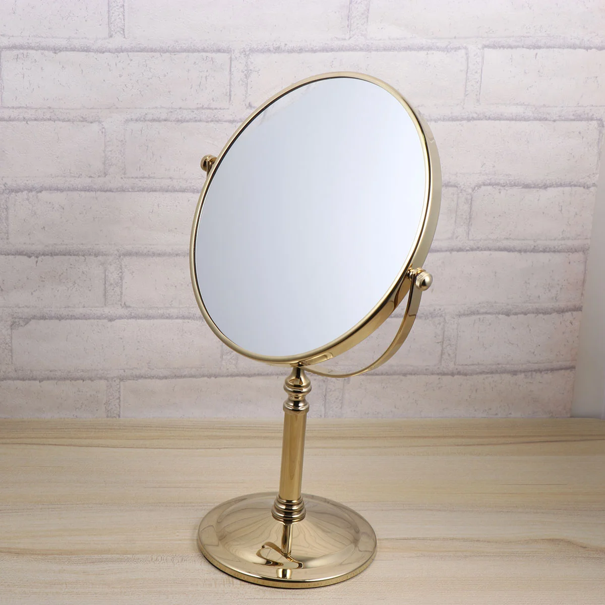 

Двухстороннее увеличительное зеркало для макияжа, зеркало для бритья с вращением на 360 градусов, туалетное зеркало для ванной комнаты, спальни (8 дюймов, 3 раза