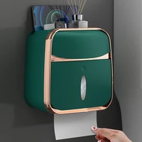plastic useful double layer tissue storage shelf waterproof tissue storage box wall mounted stable for washroom tissue holder