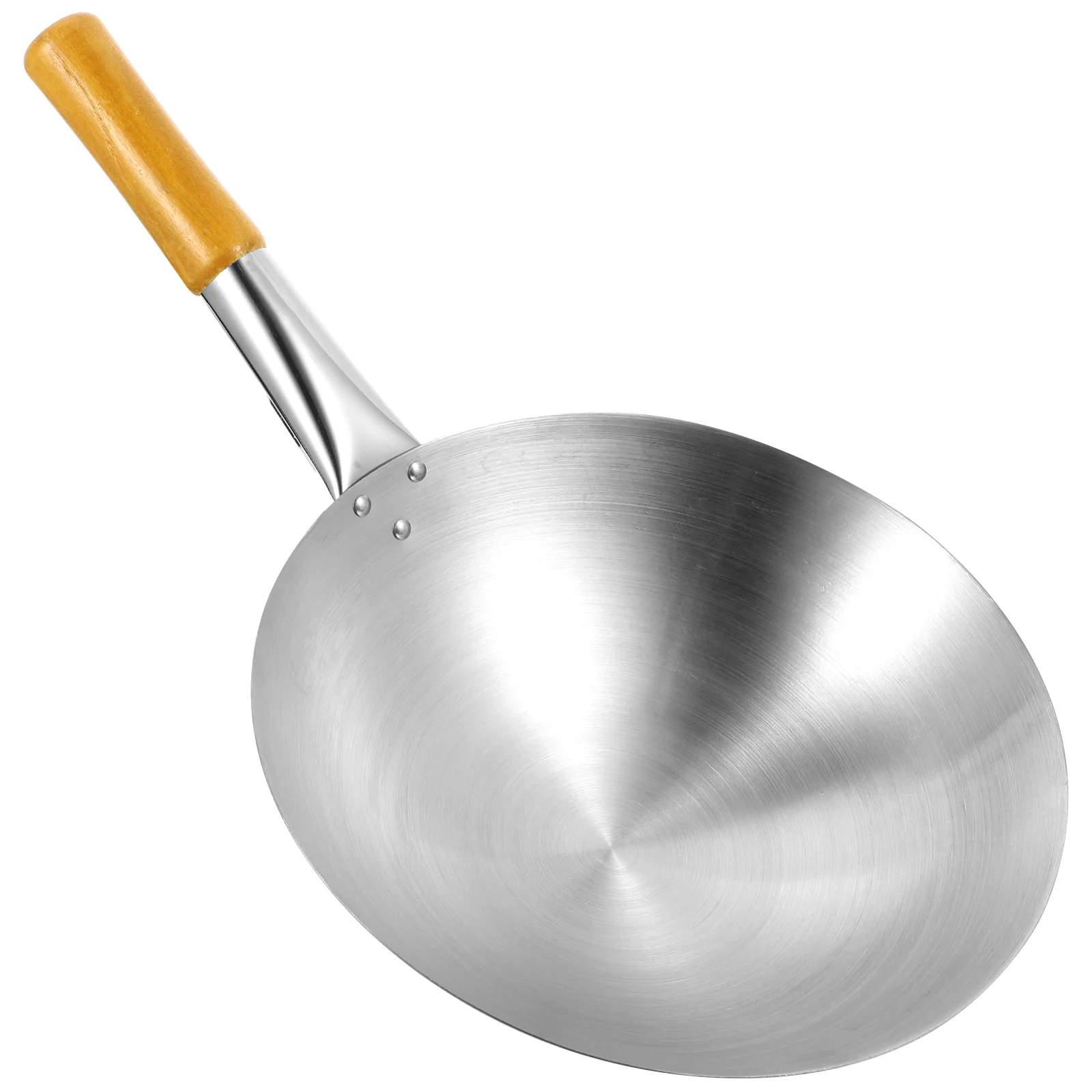 

Stainless Steel Wok Nonstick Frying Pan Traditional Durable Handles Wood Heavy Duty Induction Stove Woks Gas Everyday Pans