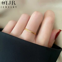 oyjr dainty rings for women micro inserts cubic zirconia thin finger ring stainless steel fashion jewelry wedding proposal ring