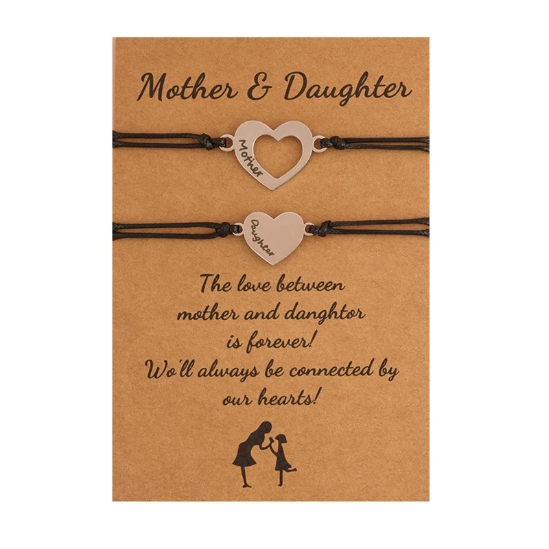 

Heart Matching Bracelets Jewelry Gift for Mom Daughter Birthday Gift