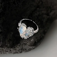 fashion silver women rings luxury crystal love heart creative wedding rings for women jewelry glamour banquet engagement gift