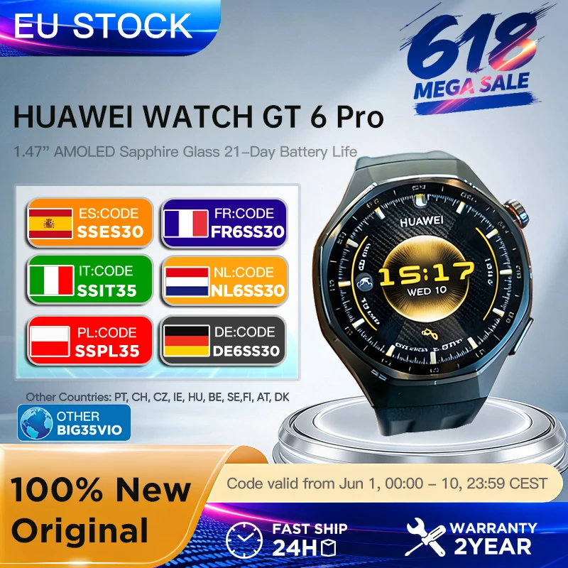 HUAWEI Watch GT 6 Pro 46mm GPS Smartwatch 1.47''