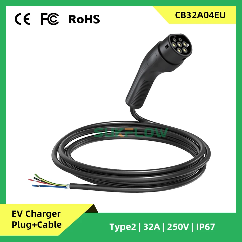 

CB32A04EU, заводская цена, быстрая зарядка, Однофазное зарядное устройство 32A 250V EV + кабель для зарядной станции ev