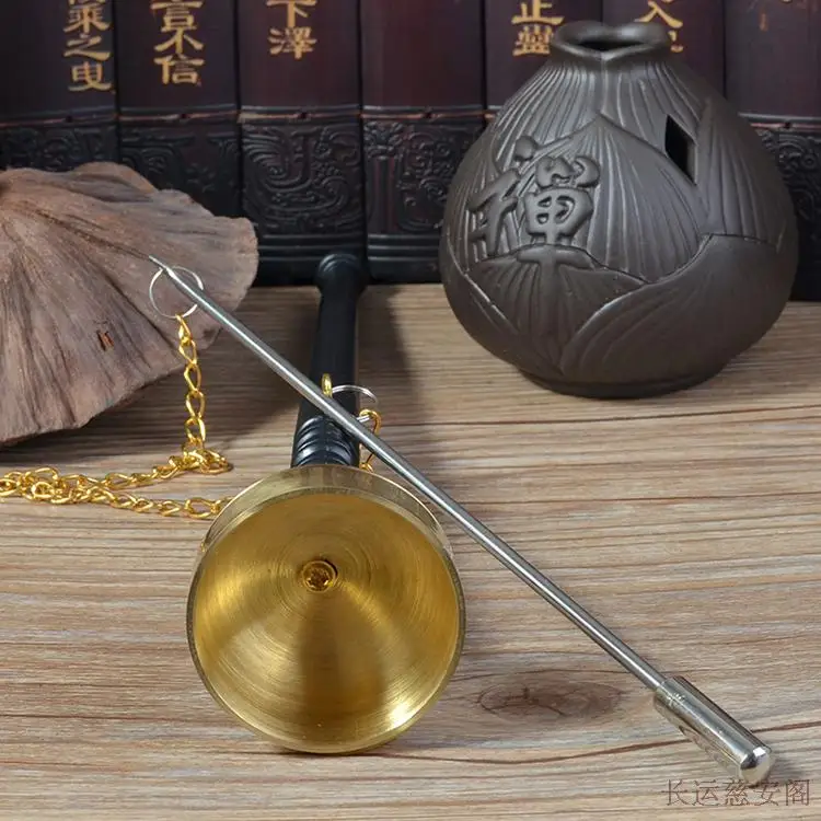 

Copper Hand Bell Long Handle Cited Qing Temple Ritual Buddhism Buddhist Sutras Activities Muyu Chanting Ritual