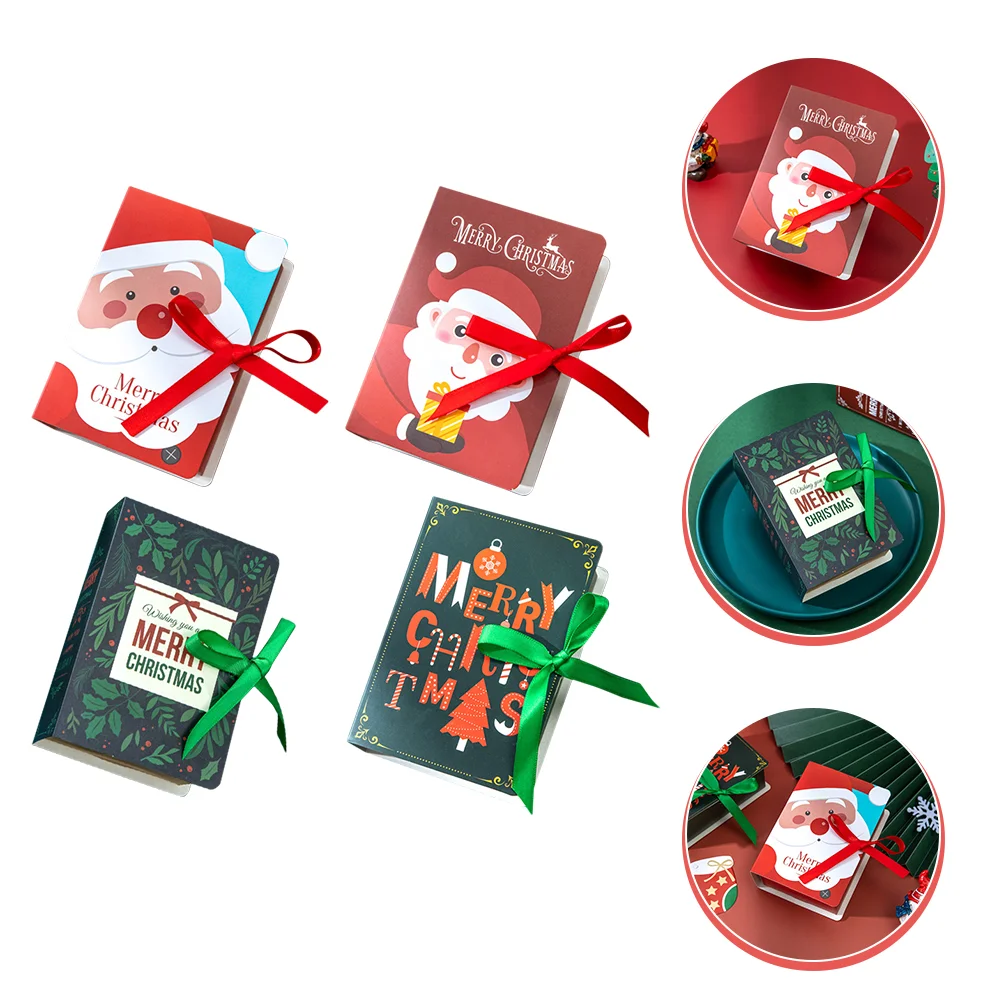 

Boxes Box Christmas Candy Paper Treat Xmas Cookie Wrapping Bakery Gift Kraft Party Gable Supplies Containers Small Holiday Favor