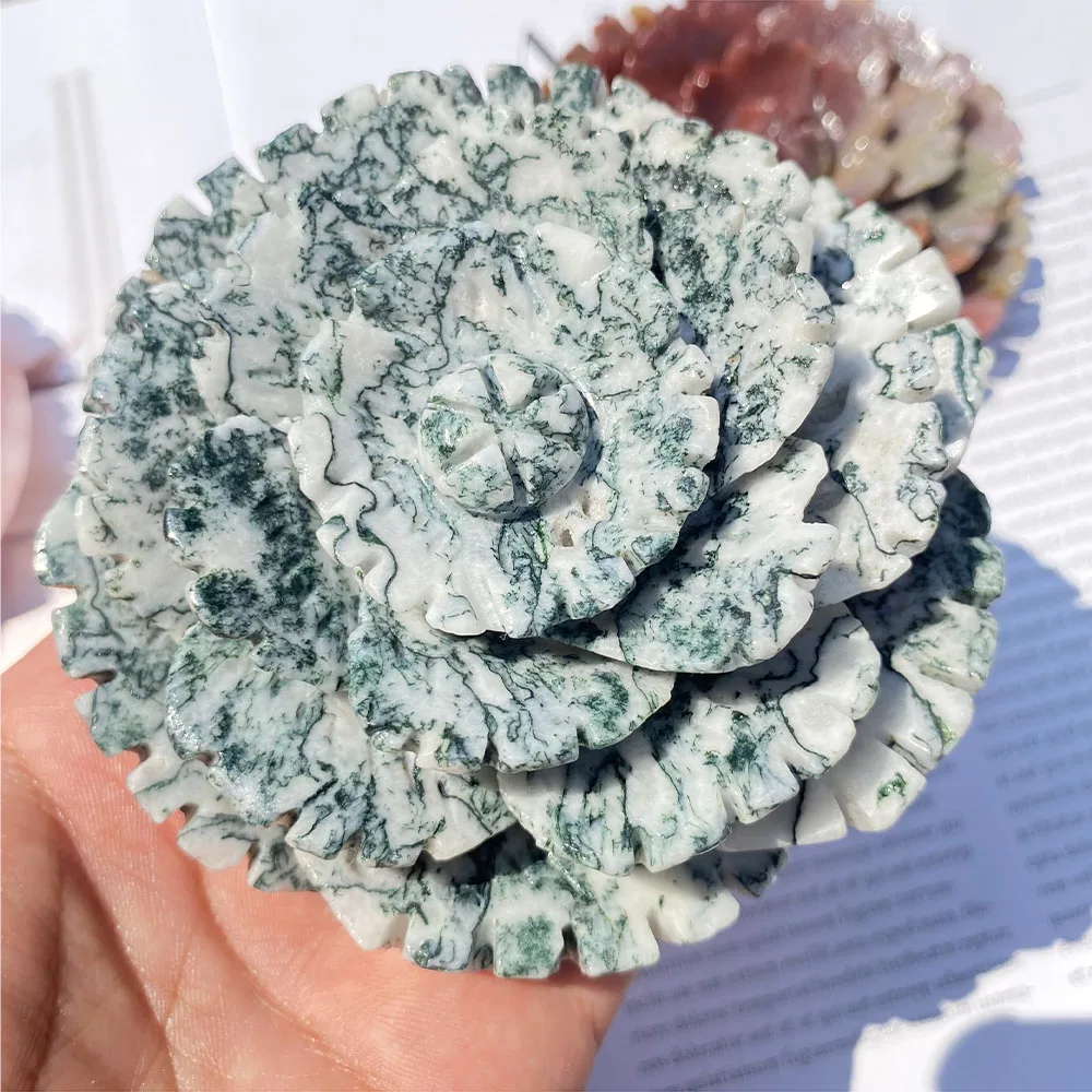 

Украшения ручной работы из натурального Моха, агата, кристалла, пиона, 8-10 см