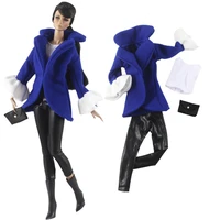 clothing set bag shoes blue woolen coat pant shirt clothes outfit for 30cm bjd xinyi fr st barbie doll 16 doll clothes