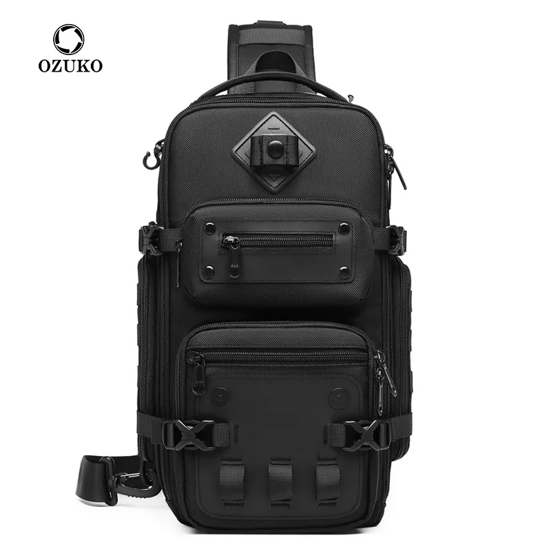 

Ozuko Men's Chest Bag Outdoor Tactical One Shoulder Crossbody Bag High Capacity Waterproof Sports Bag For Man