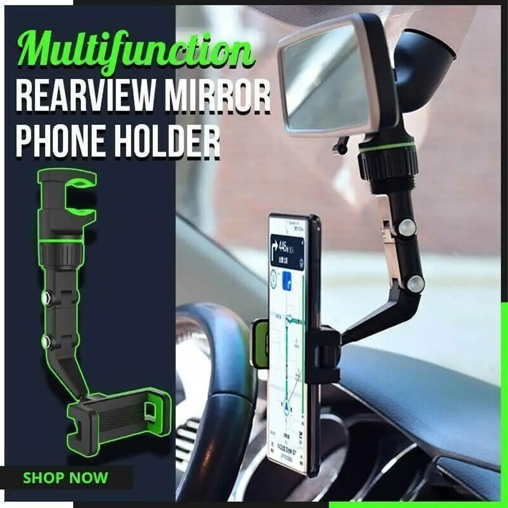

360 Degree Car Dashboard Phone Holder Mobile Cell Phone Holders Car Visor Rearview Mirror GPS Navigator Cradle Stand Supplies
