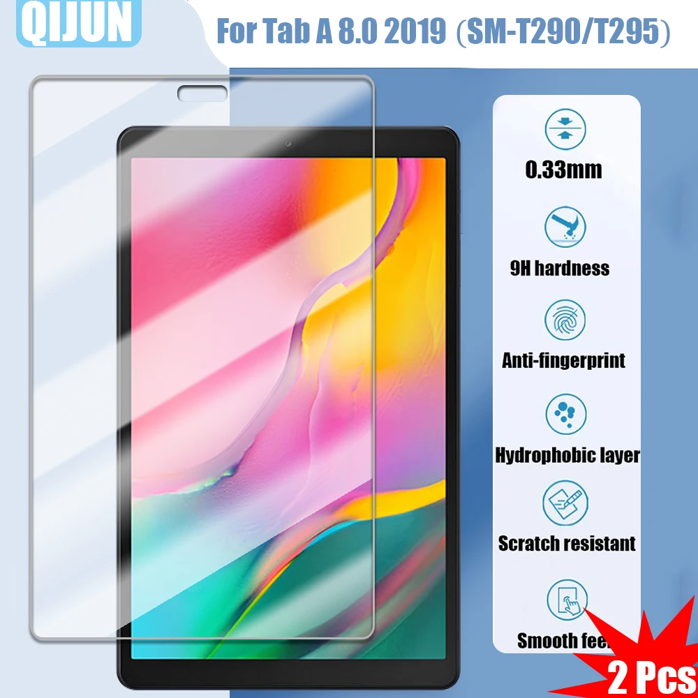 

Tablet Tempered glass film For Samsung Galaxy Tab A 8.0” 2019 Explosion proof and scratch resistant waterpro 2 Pcs SM-T290 T295