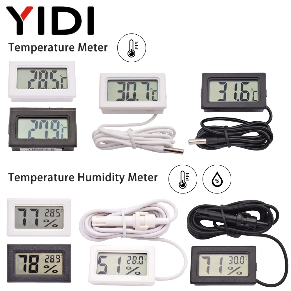 

Mini Digital SquareThermo Hygrometer Thermometer Probe Tester Indoor Temperature Humidity Meter Sensor Instrument Gauge Detector