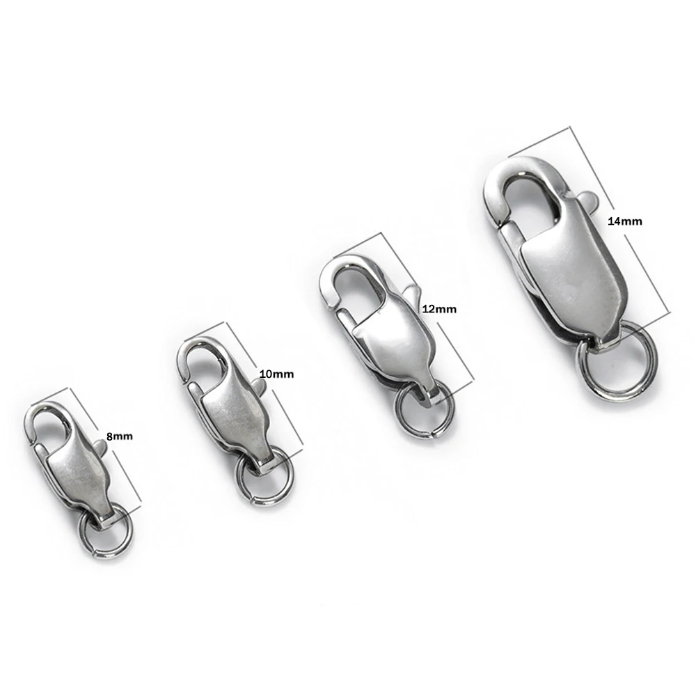 1pcs Genuine Real Solid 925 Sterling Silver Spring Lobster Clasps Hooks Claw Jewelry Making Findings Close Sealed Ring Buckle