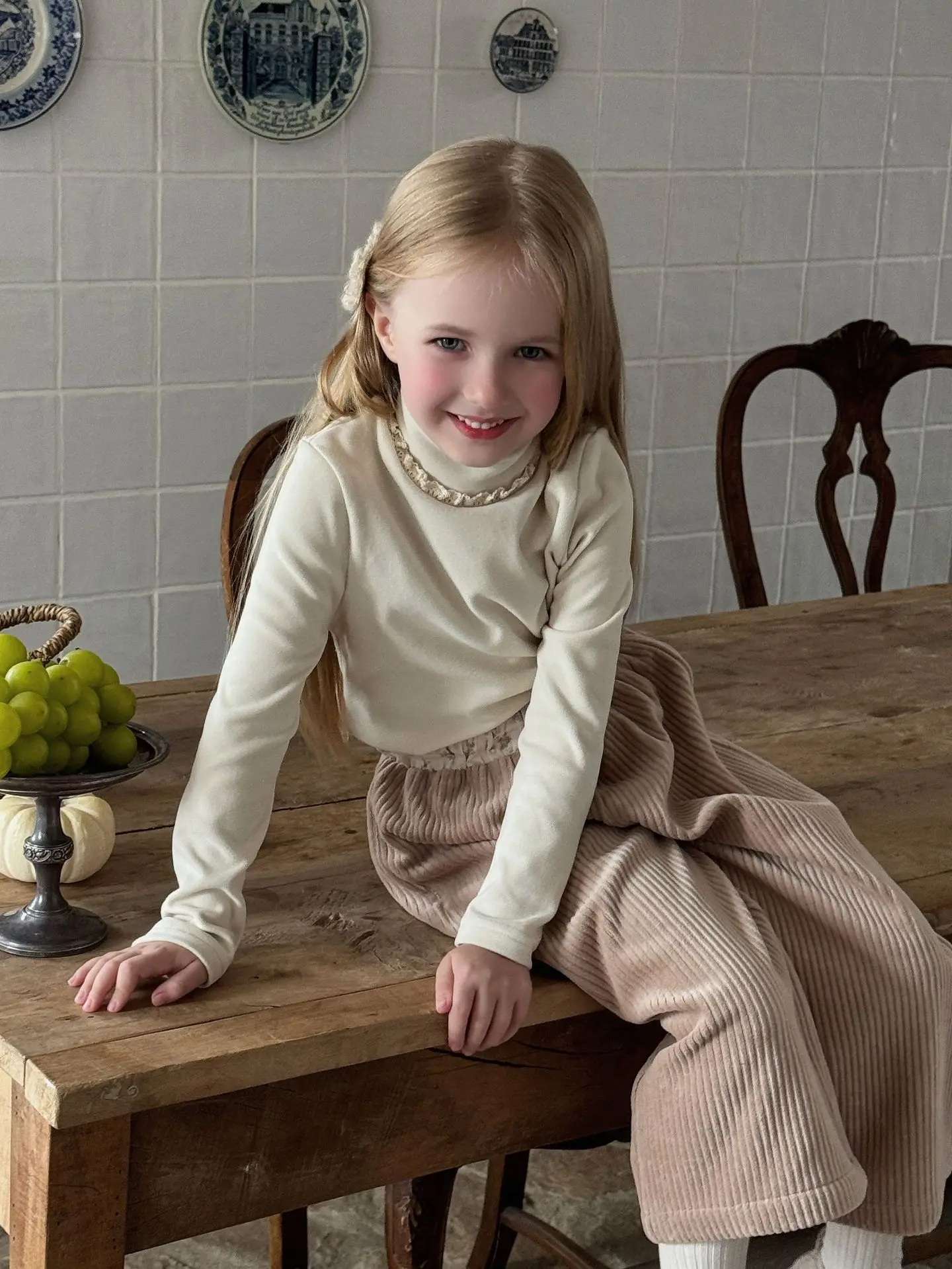 Базовая рубашка для девочек новинка 2023 зимняя кашемировая детская майка в