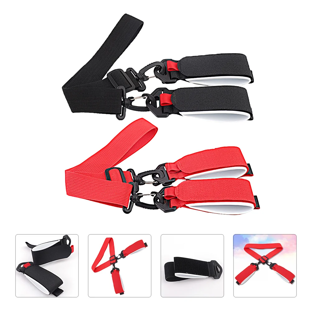 

2 плечевых ремня для скейтборда и сноуборда, фиксирующие ремни для лыж и шест, плечевые ремни, лыжные плечевые ресницы