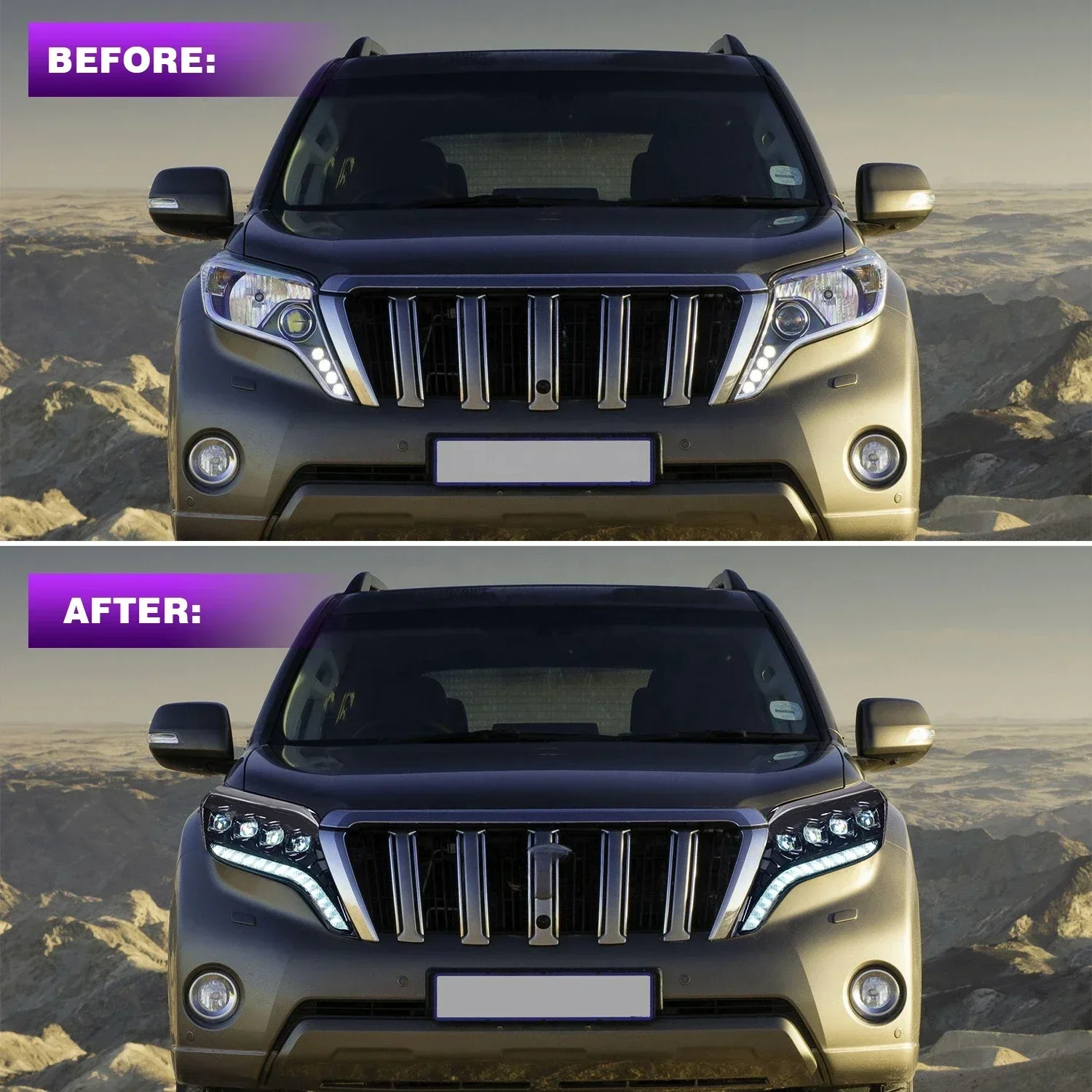 Фара проектора ApolloFactory с DRL ближнего света и дальнего для Prado 2014-2016 FJ150 новый дизайн