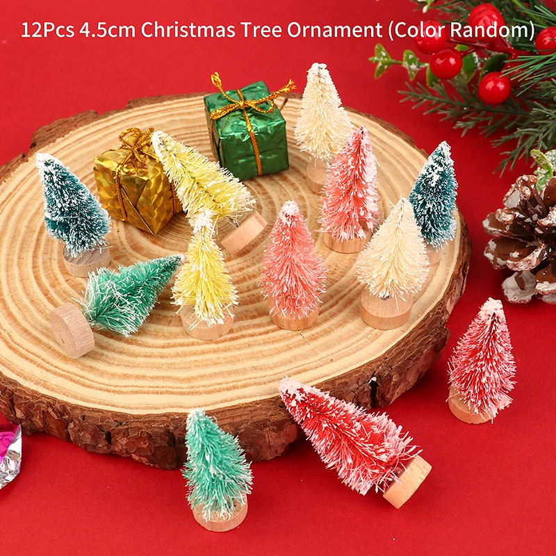 12 шт./упаковка деревянные разноцветные рождественские украшения