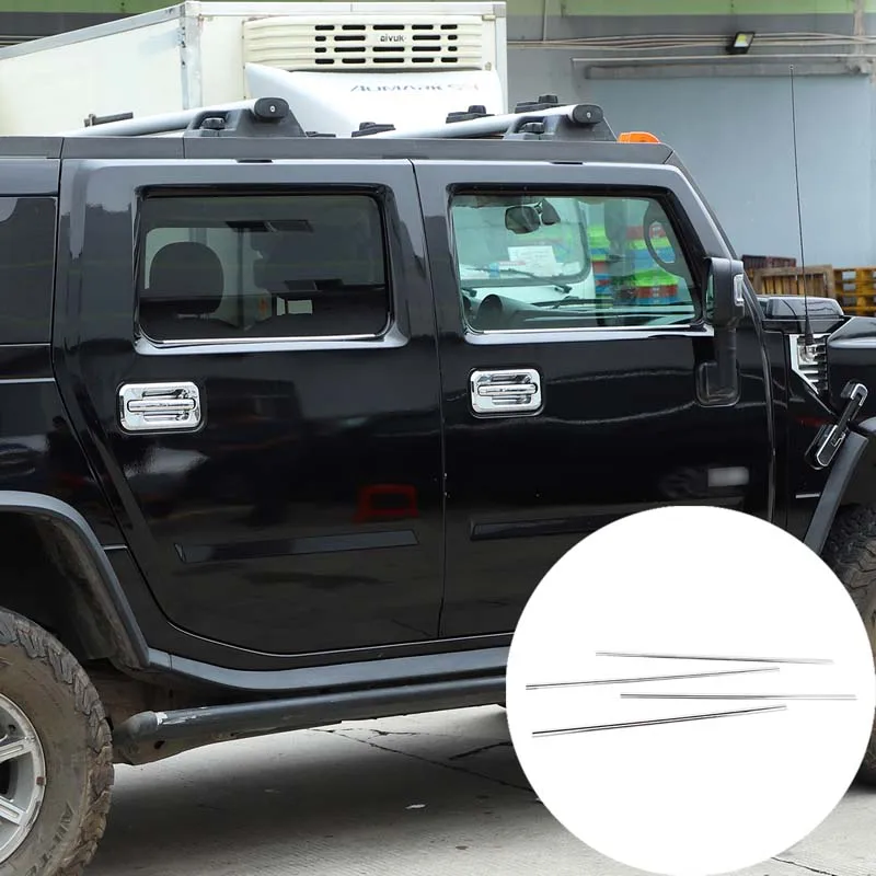 

Для 2003-2009 Hummer H2 из нержавеющей стали ярко-Серебристая НИЖНЯЯ рамка окна устойчивая к царапинам крышка автомобильные внешние аксессуары
