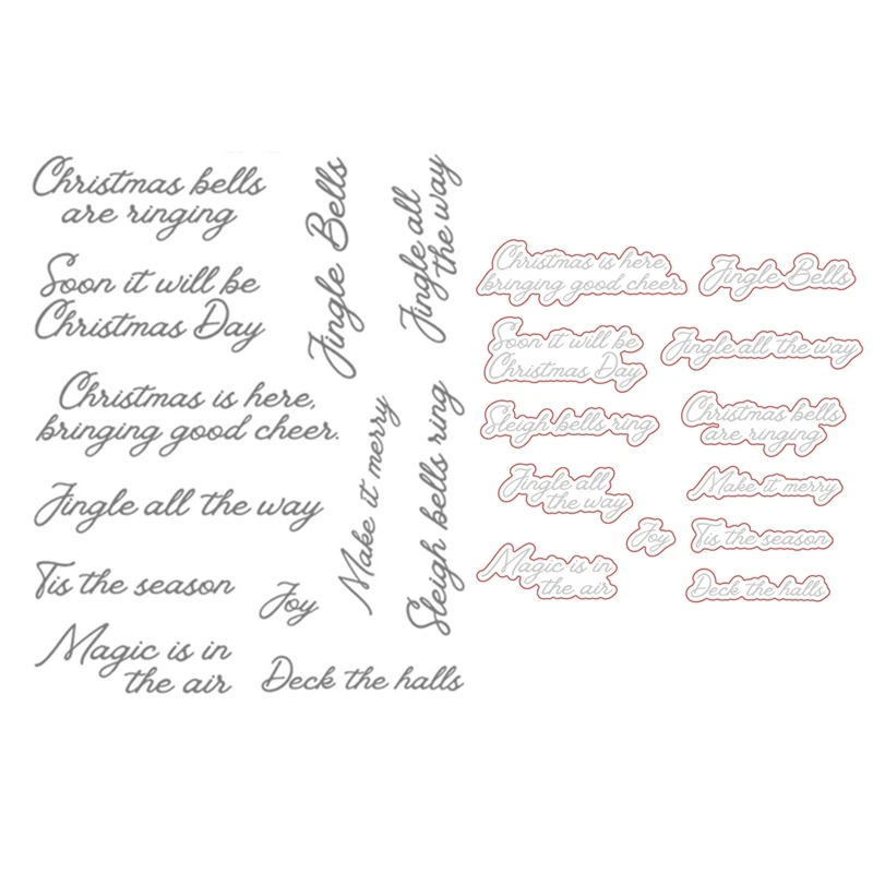 

HonB Christmas Jingle All The Way Clear Stamps Cutting Dies for New October 2022 Scrapbooking Paper Making Bee Frame Craft Card