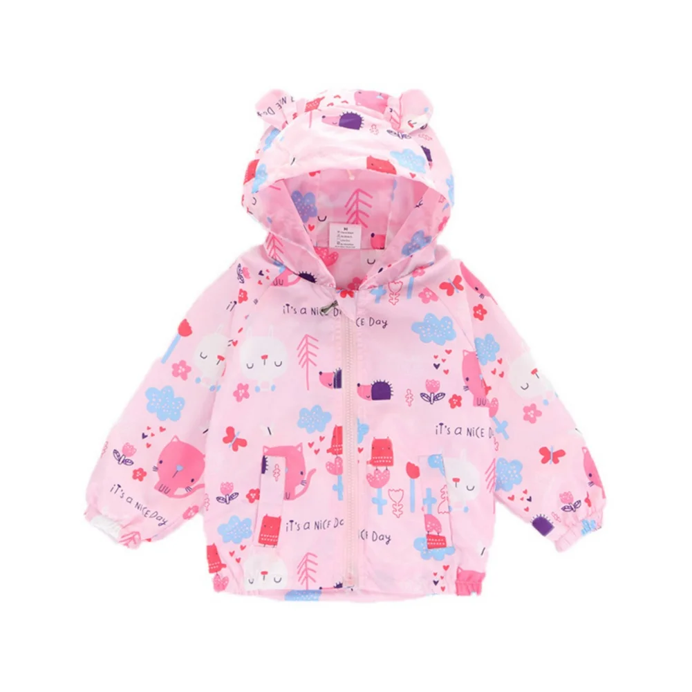 

Autumn Jackets For Girls Cartoon Cat Doodle Hoodie Print Long Sleeve Coat Kids Graffiti Top Clothes Spring Outwear 2-10Y