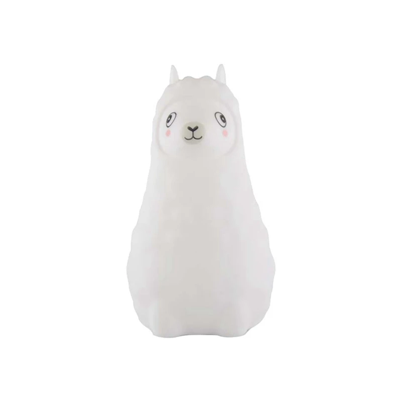 

Night Light Cute Alpaca Colour Changing LED Animal Silicone Lights With Remote USB Rechargeable Nightlights For Children