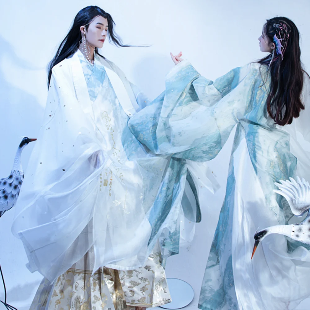 

2022 Chinese Ancient Traditional Original Hanfu Men Women Couples Hanfu Embroidery Adult Cosplay Palace Dance Costume