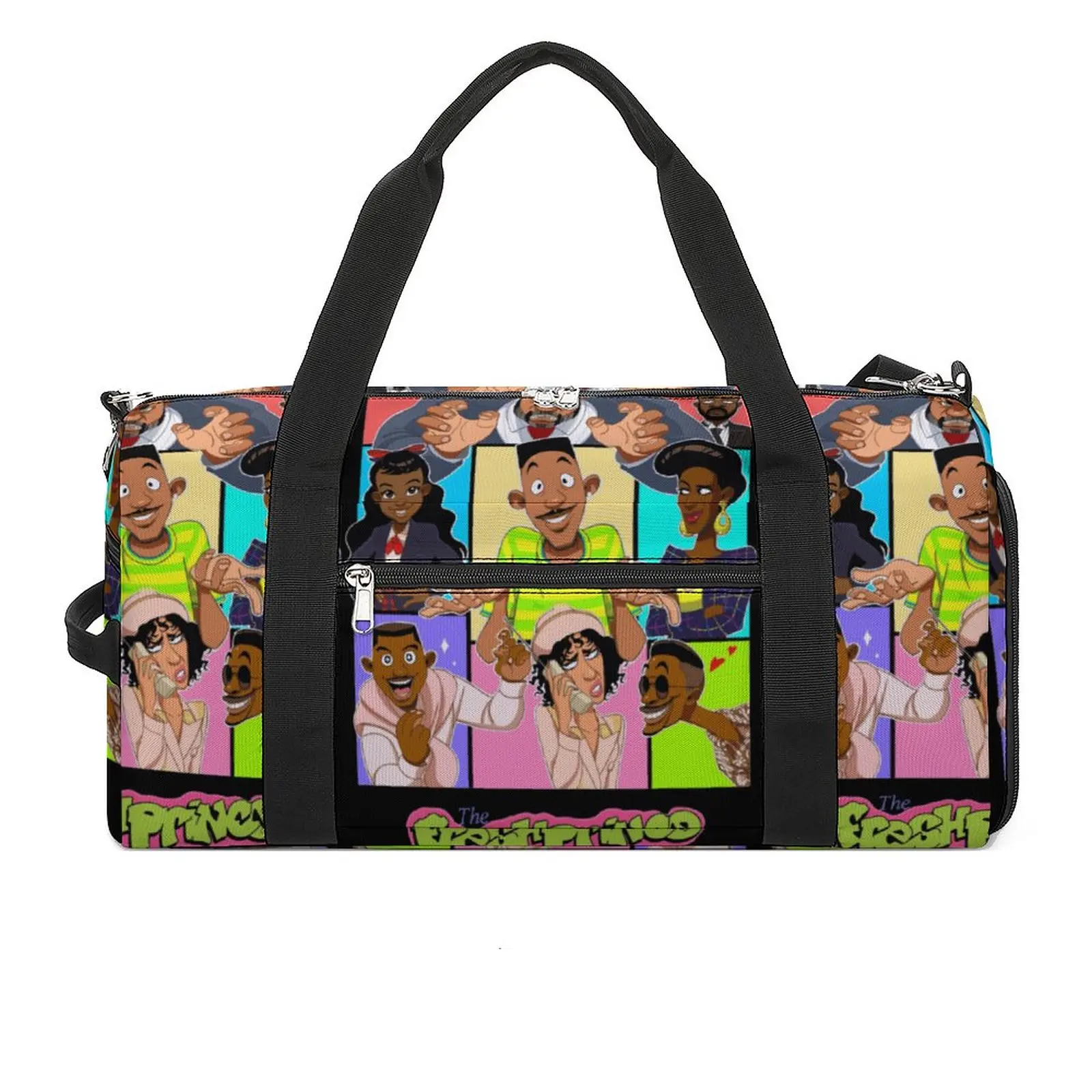 

Fresh Prince of Bel Air Cartoon Will Smith Sport Bags Cartoon Doodle Cool Trending Gym Bag Outdoor Handbag Swimming Fitness Bag