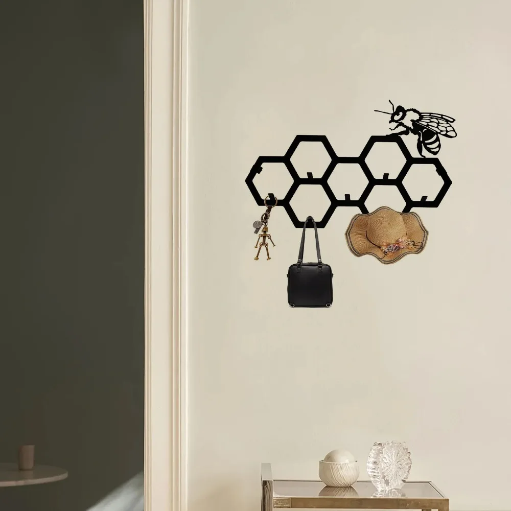 1 шт. Настенная вешалка для пчел — искусство и сот. Для прихожей. Вешалка ключей