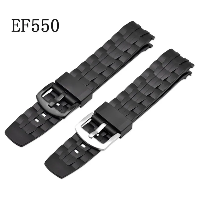 22mm Black Compatible Replacement CAXIO Straps Watch Band EF550 EF523 Series Rubber Silicone Resin Bracelet