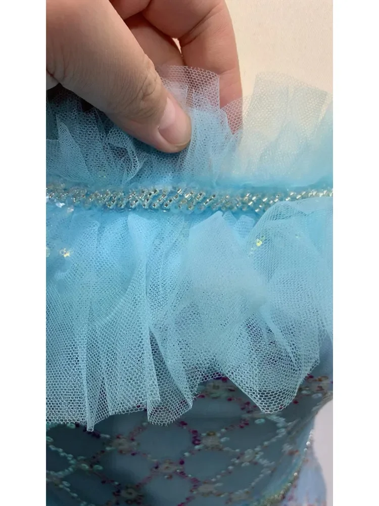 Женские роскошные небесно-голубые платья для выпускного вечера элегантное